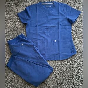Fabletics Royal Blue On-Call Jogger Scrub Set, Size Medium